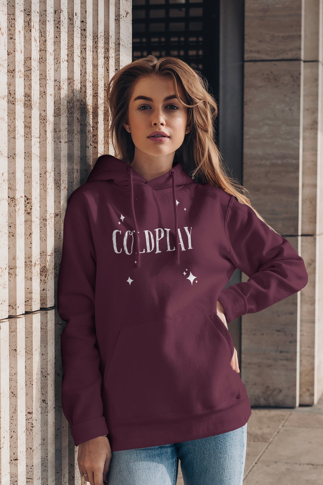 COLDPLAY Sparkling Hooded Sweatshirt (Front Side Printed)