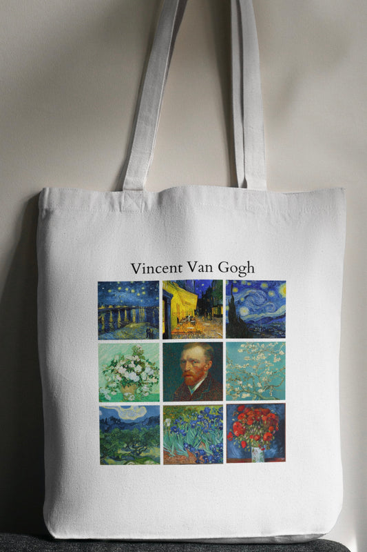 Vincent Van Gogh White Tote Bag With Zipper