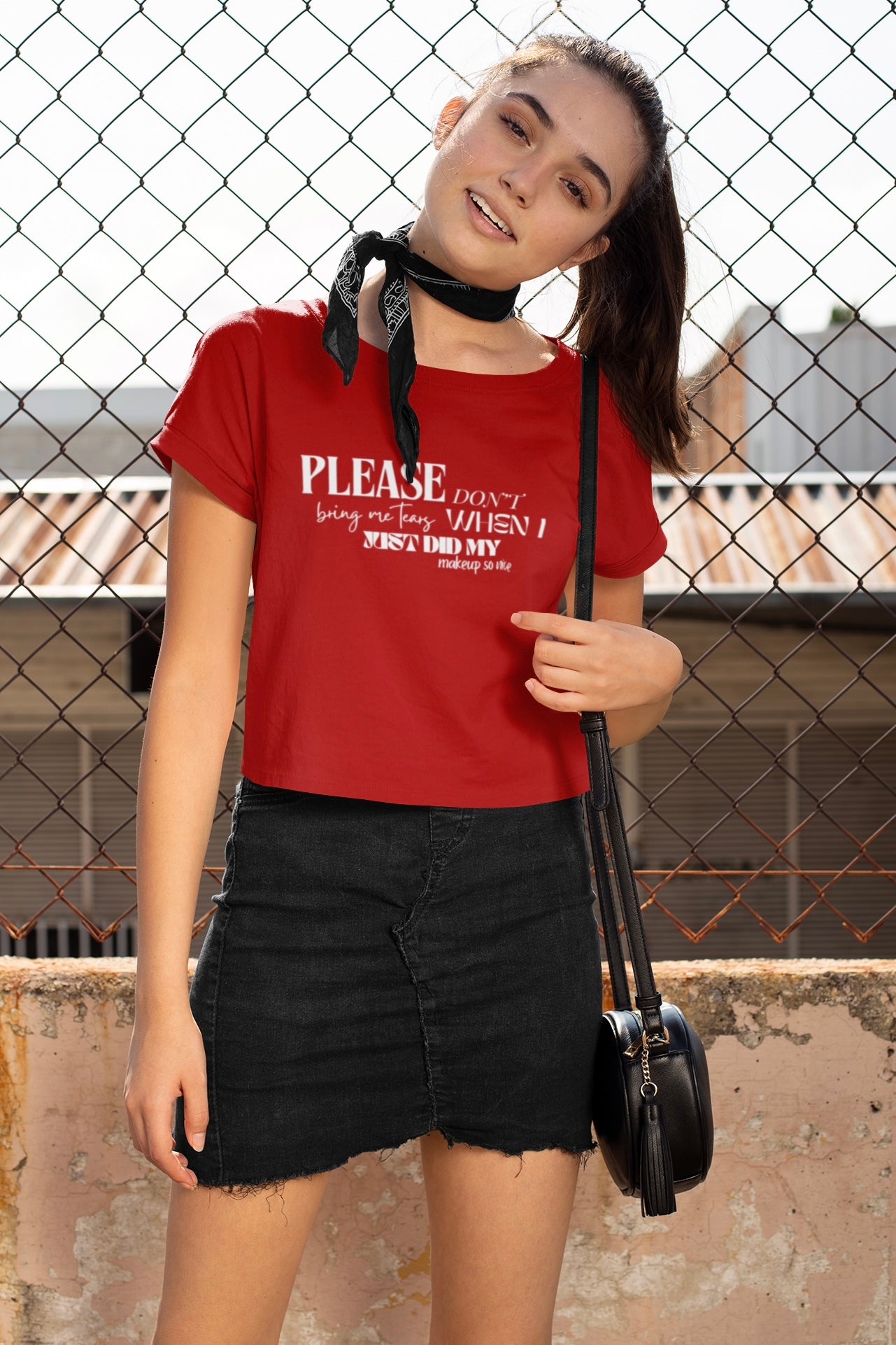 Don't Bring Me Tears Graphic Printed Sabrina Carpenter Crop Top