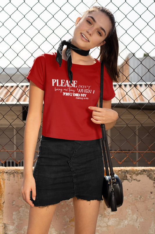 Don't Bring Me Tears Graphic Printed Sabrina Carpenter Crop Top