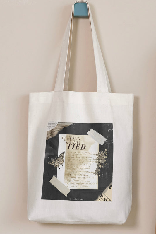 Dancing with our hands tied Aesthetic Taylor Swift White Tote Bag with Zipper