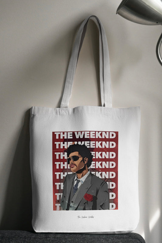 The Weeknd After Hours White Tote Bag with zipper