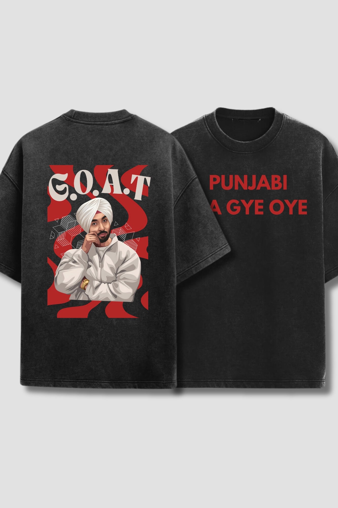 Punjabi Aa Gye Oye Dil-Luminati Acid Wash Oversized T-Shirt