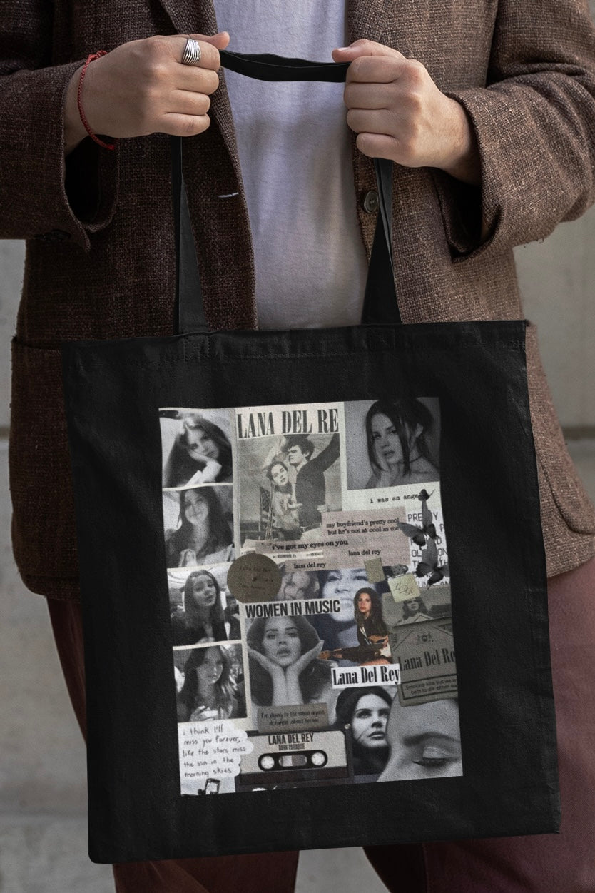 Lana Del Rey Black Aesthetic Tote Bag