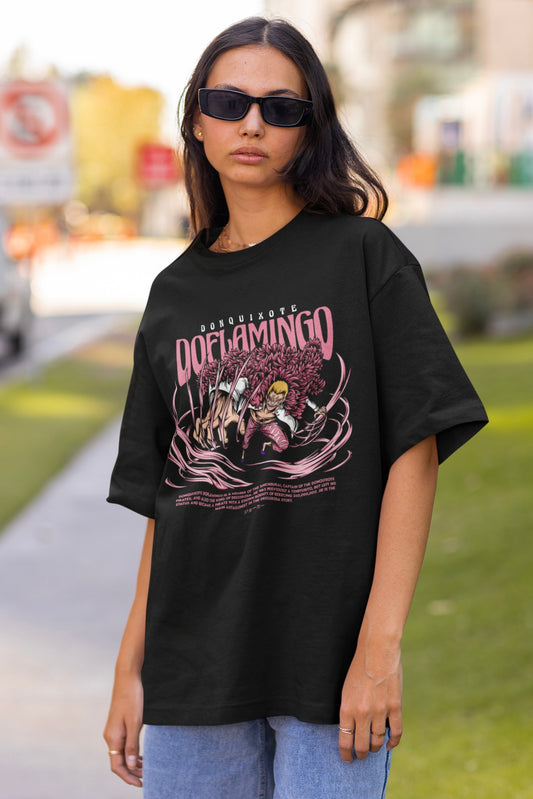 Doflamingo (One Piece) Unisex Black Oversized T-shirt