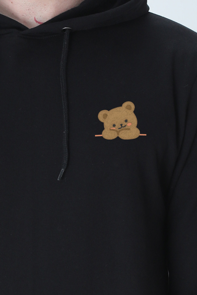 Teddy Bear Embroidered Hooded Sweatshirt