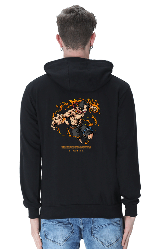 ACE Flame (One Piece) Unisex Hoodie (Back Side Printed)