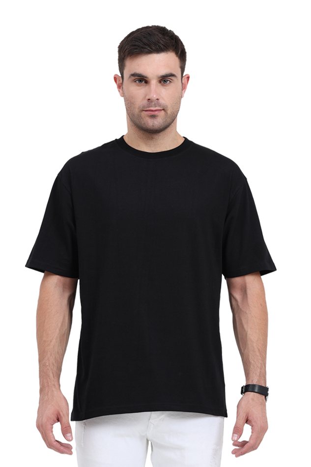 Manifest More Love Both Side Printed Black Premium Oversized Tee