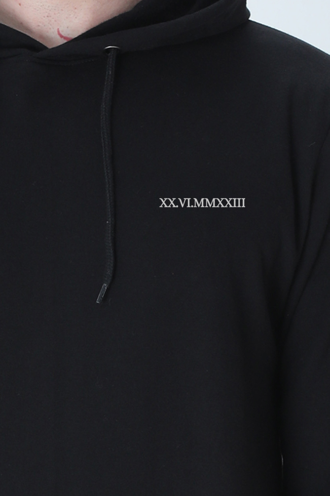 XX.VI.MMXXIII (20.06.2023) Black Roman Date Hoodie (M size)