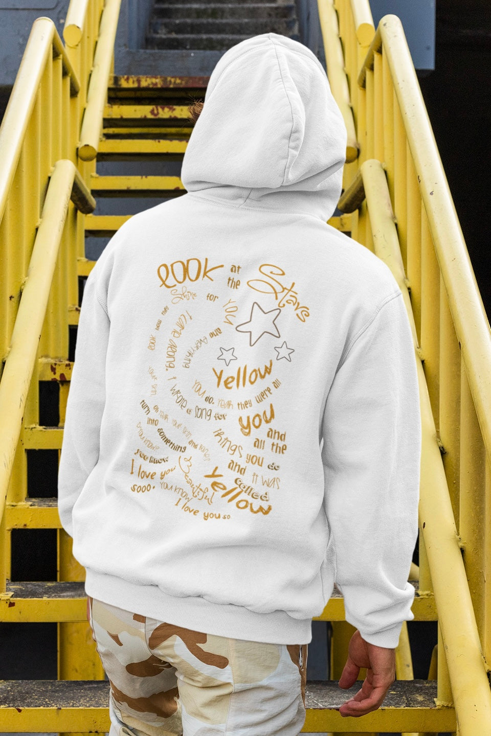 COLDPLAY White Hooded Sweatshirt (Back Side Printed)