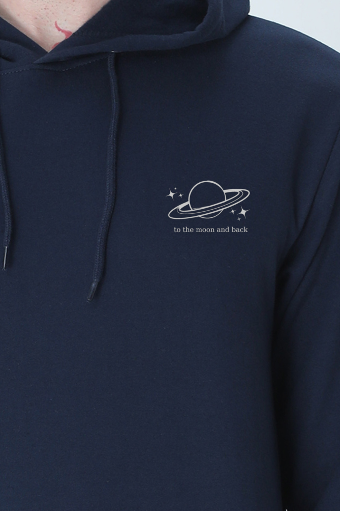 Embroidered SATURN to the moon and back Unisex Hooded Sweatshirt