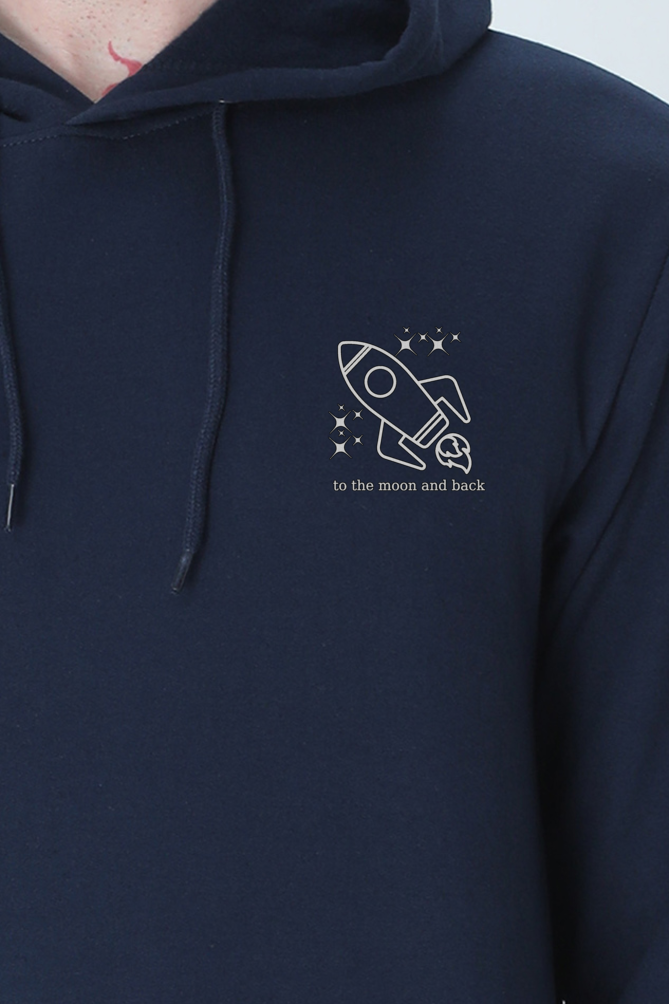 Embroidered ROCKET to the moon and back Unisex Hooded Sweatshirt