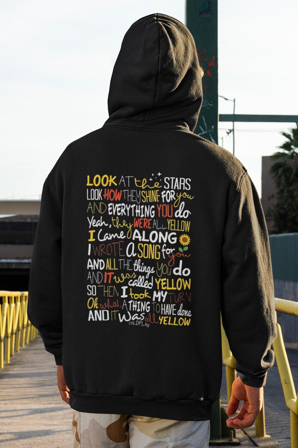 COLDPLAY Black Hooded Sweatshirt (Back Side Printed)