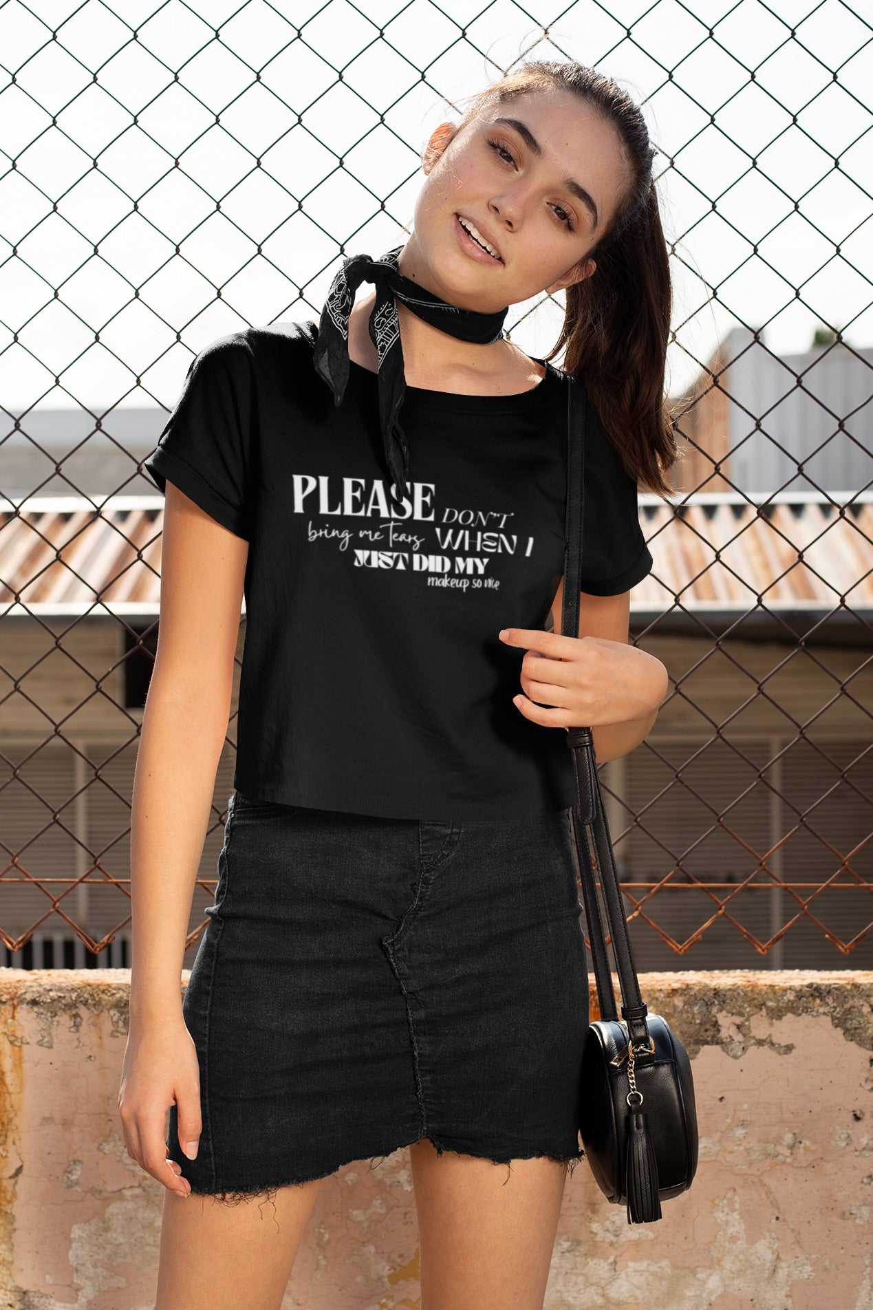 Don't Bring Me Tears Graphic Printed Sabrina Carpenter Crop Top