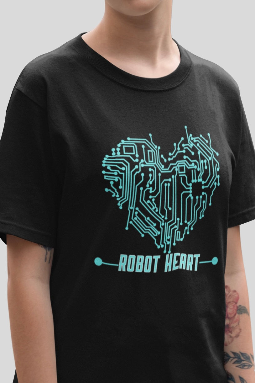 Robot Heart Unisex Oversized T-shirt