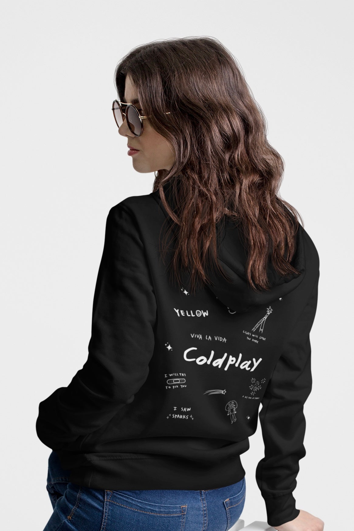 COLDPLAY Doodle Hooded Sweatshirt (Back Side Printed)