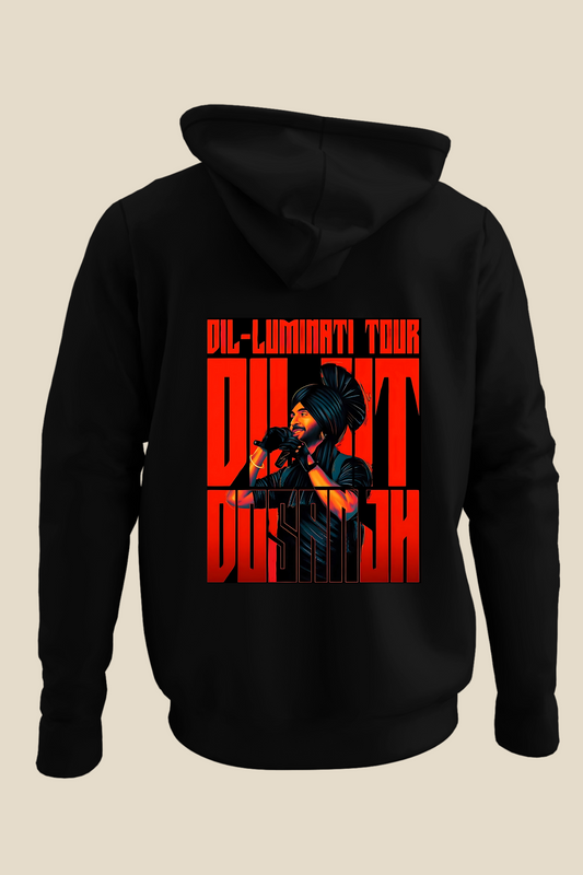 Dil-Luminati Tour Unisex Black hoodie (Back side printed only)