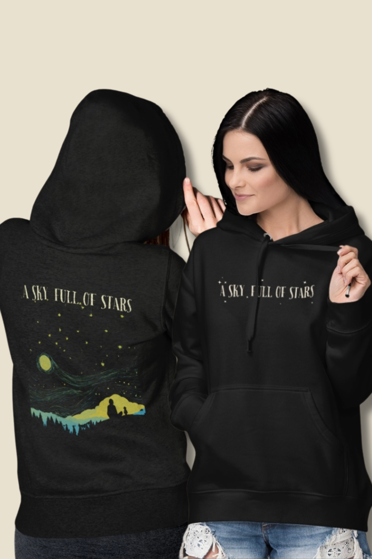 A Sky Full Of Stars Black COLDPLAY Hooded Sweatshirt (Both Side Printed)