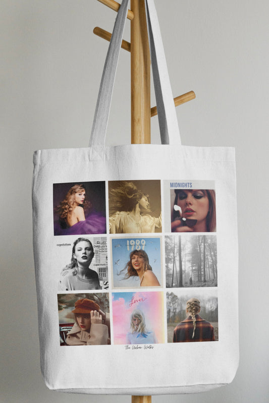 Taylor Swift Albums Collage Tote Bag with Zipper