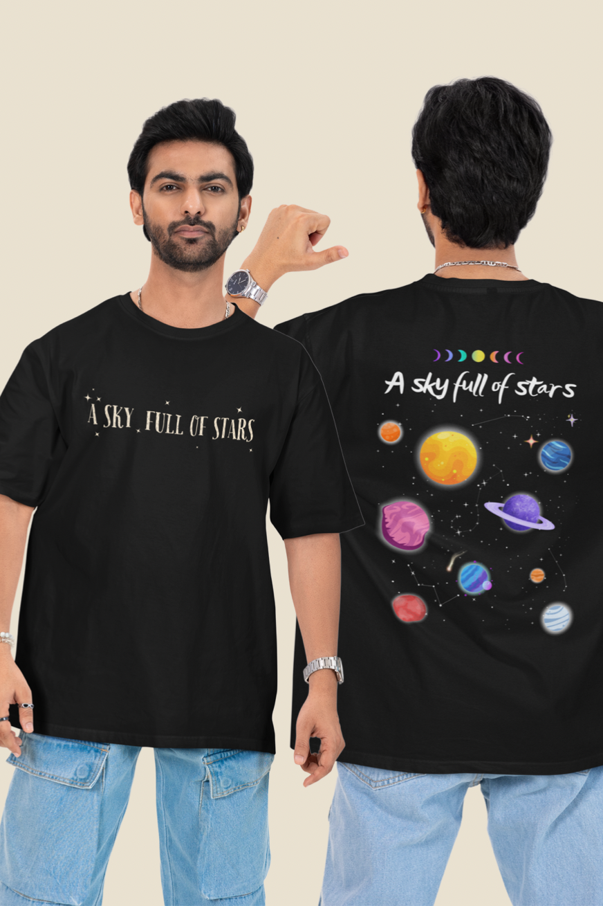 A Sky Full Of Stars Black Premium Oversized T-shirt COLDPLAY (Both Side Printed)