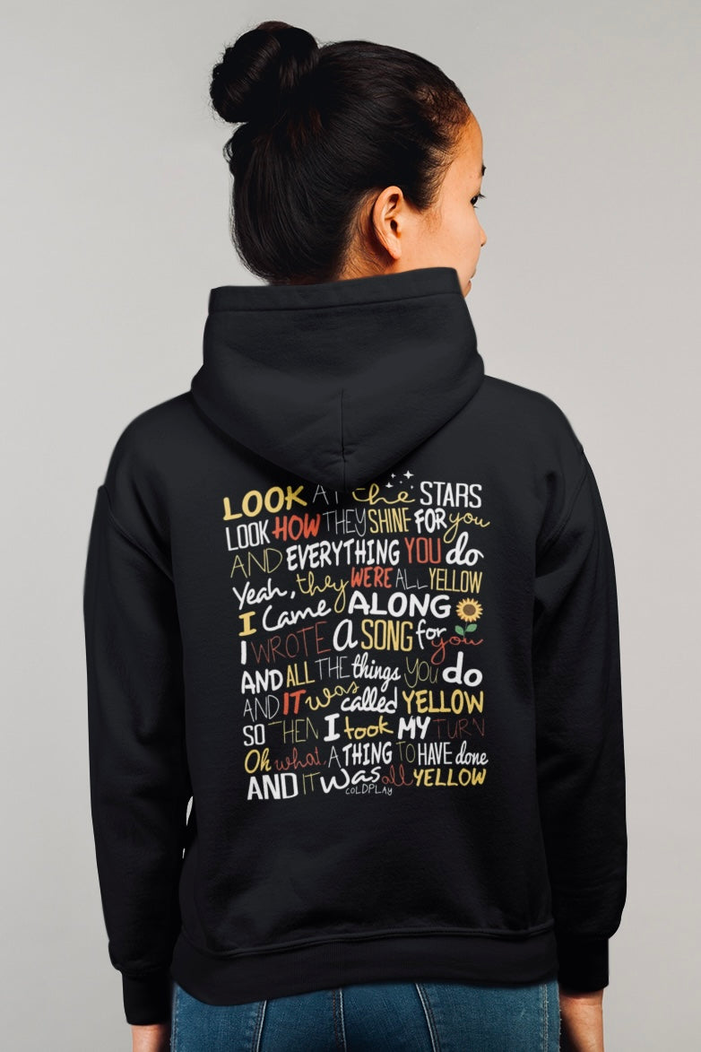 COLDPLAY Black Hooded Sweatshirt (Back Side Printed)