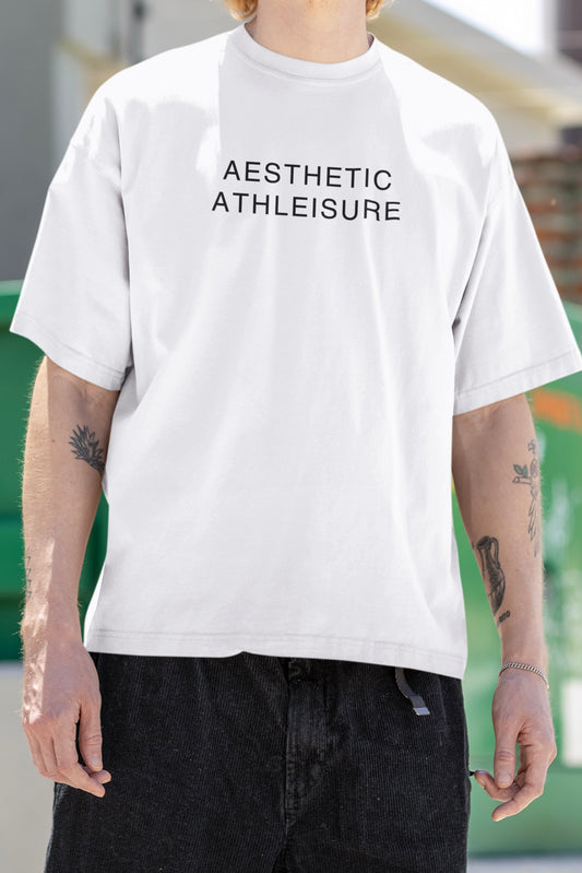Aesthetic Athleisure Typography Unisex Oversized T-shirt