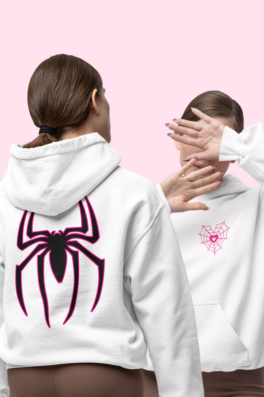 Spiderman Multiverse White Unisex Hoodie (BOTH SIDE PRINTED)