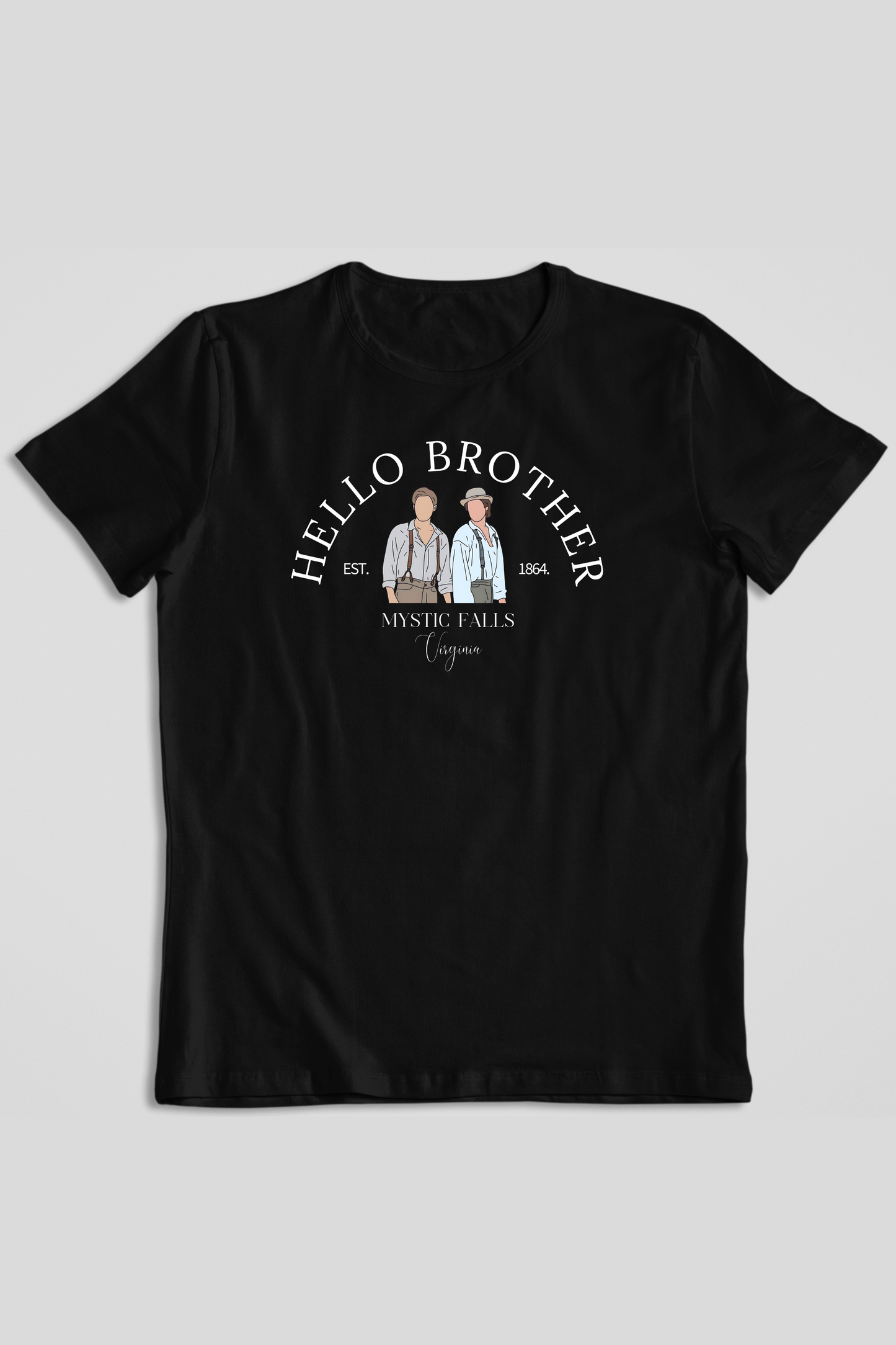 Hello Brother Black Graphic Printed Classic T-shirt