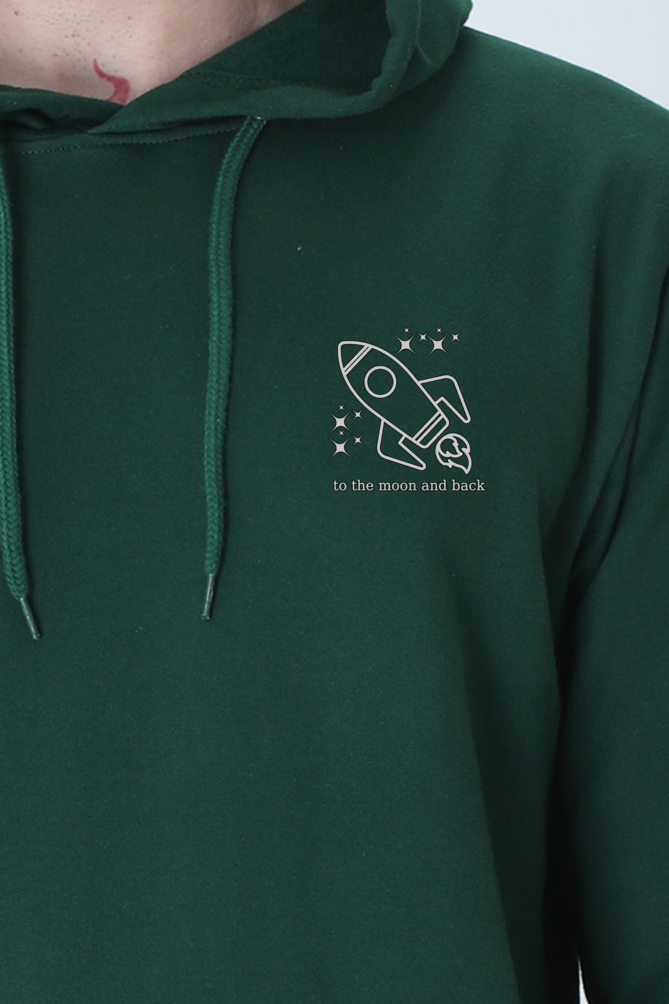 Embroidered ROCKET to the moon and back Unisex Hooded Sweatshirt