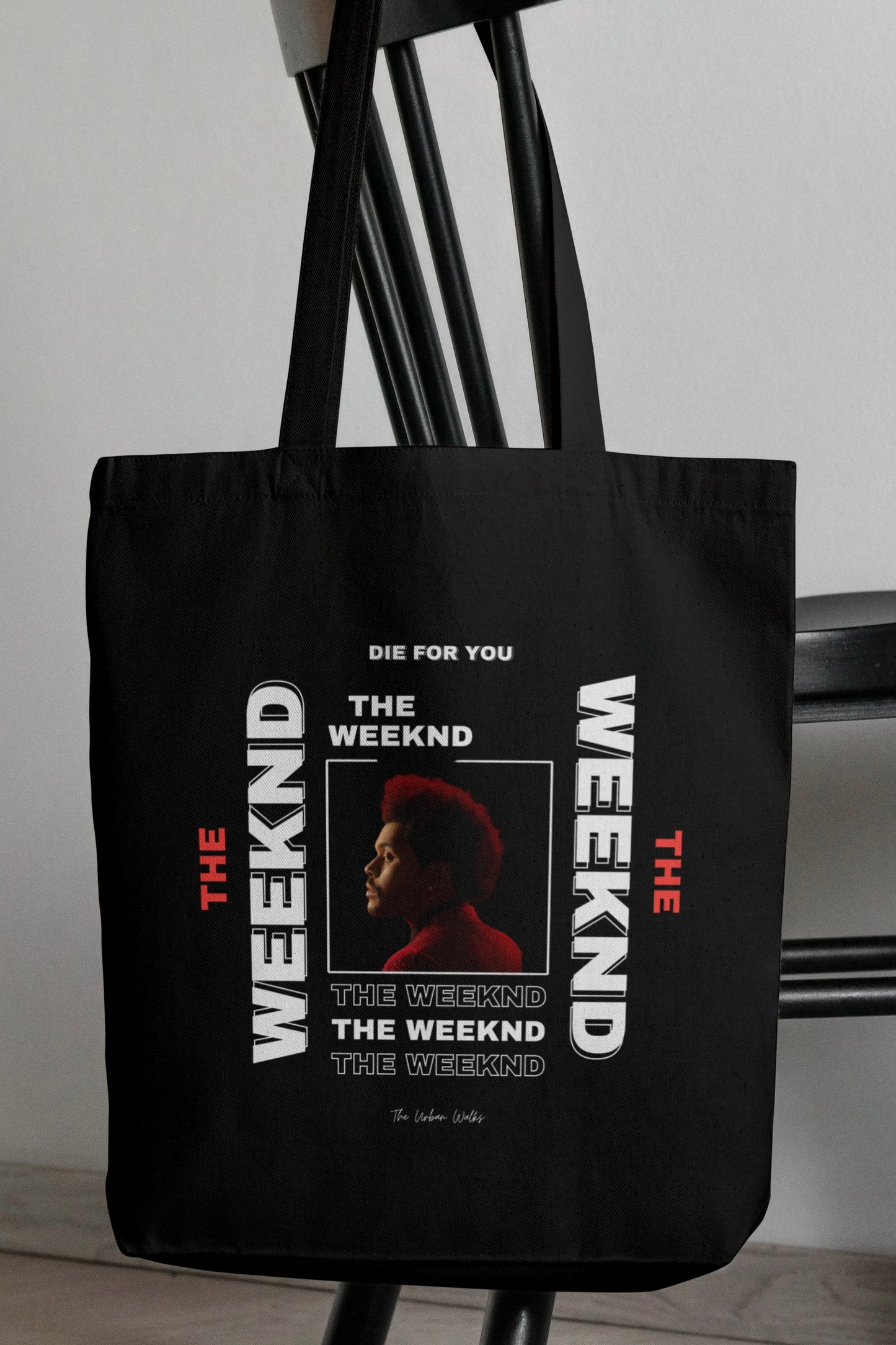 The Weeknd Die for you Black Tote Bag with Zipper