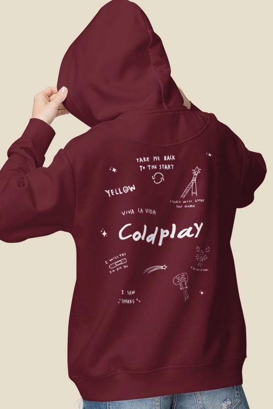 COLDPLAY Doodle Hooded Sweatshirt (Back Side Printed)