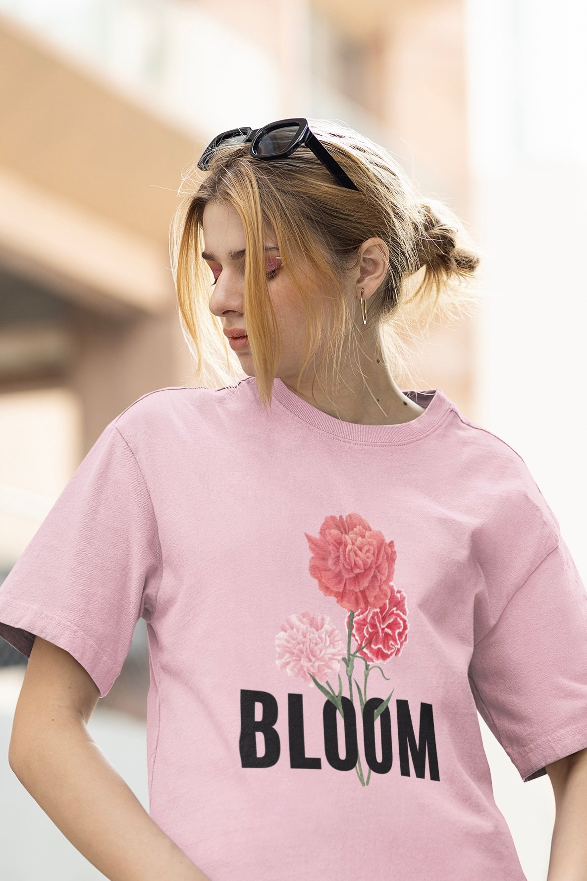 Women's Bloom Floral Graphic Printed Oversized T-shirt