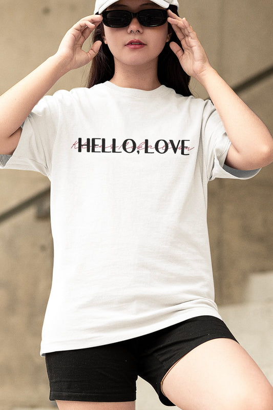Hello Love (The Vampire Diaries) Graphic Printed White Oversized T shirt
