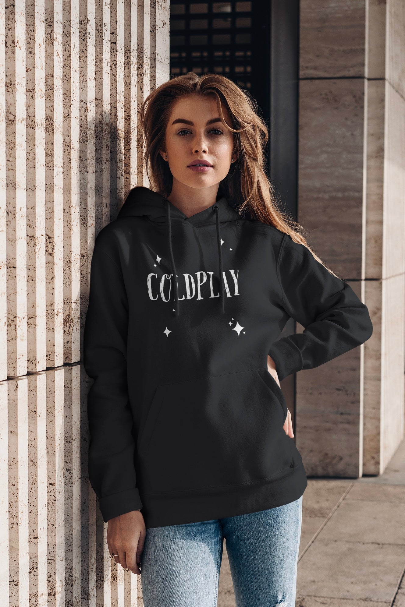 COLDPLAY Sparkling Hooded Sweatshirt (Front Side Printed)