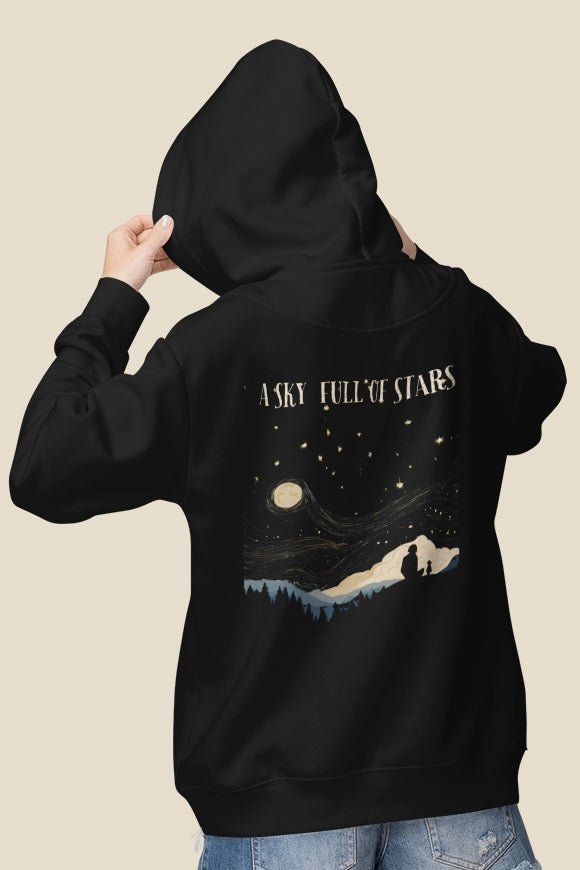 A Sky Full Of Stars COLDPLAY Black Hooded Sweatshirt (Both Side Printed)