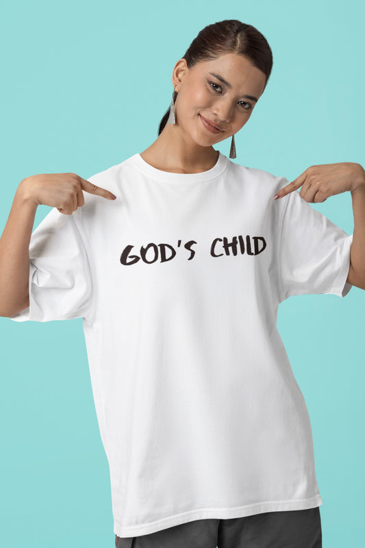 God's Child Unisex White Oversized T-shirt