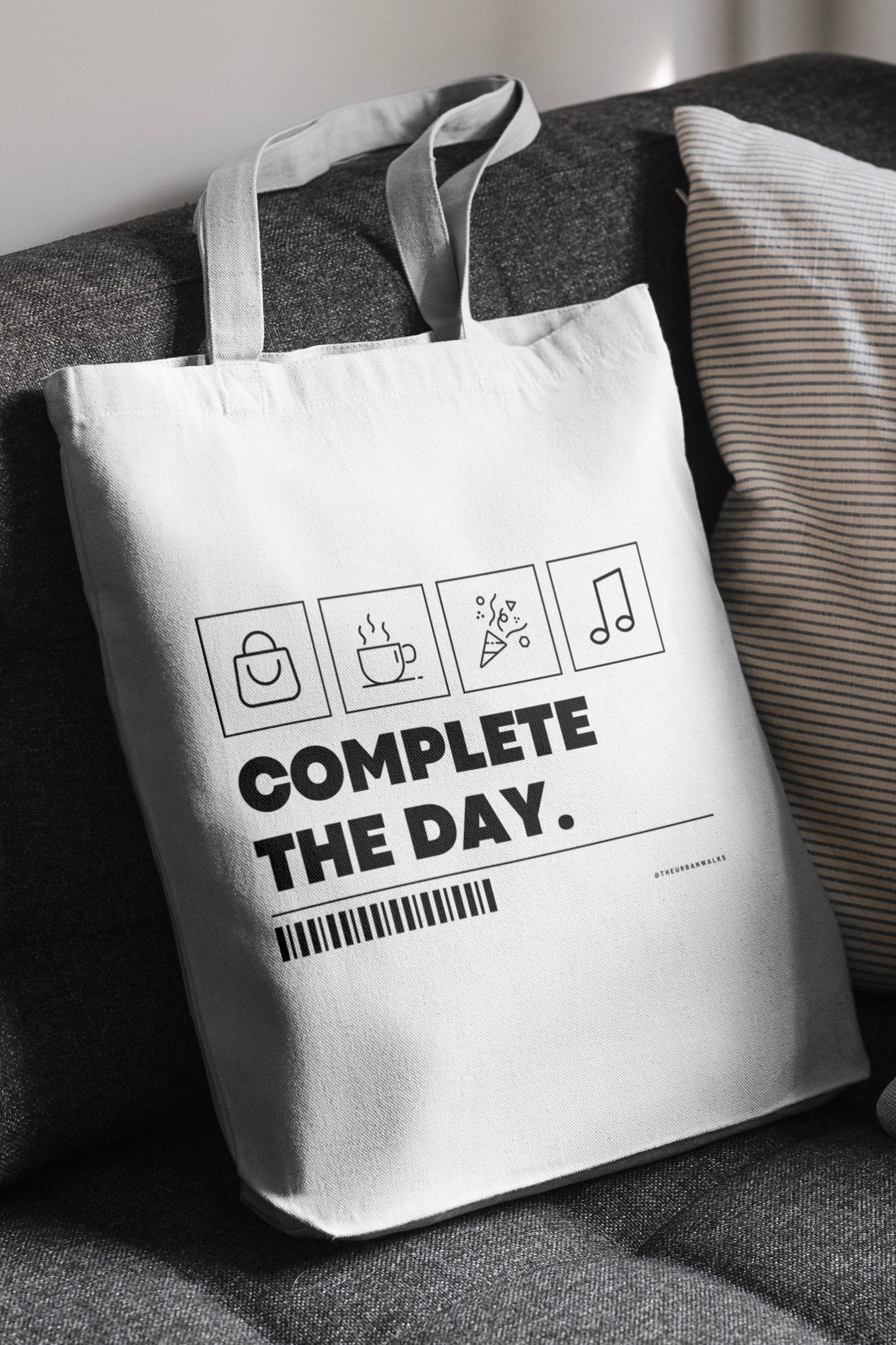 White Complete The Day Tote Bag with Zipper