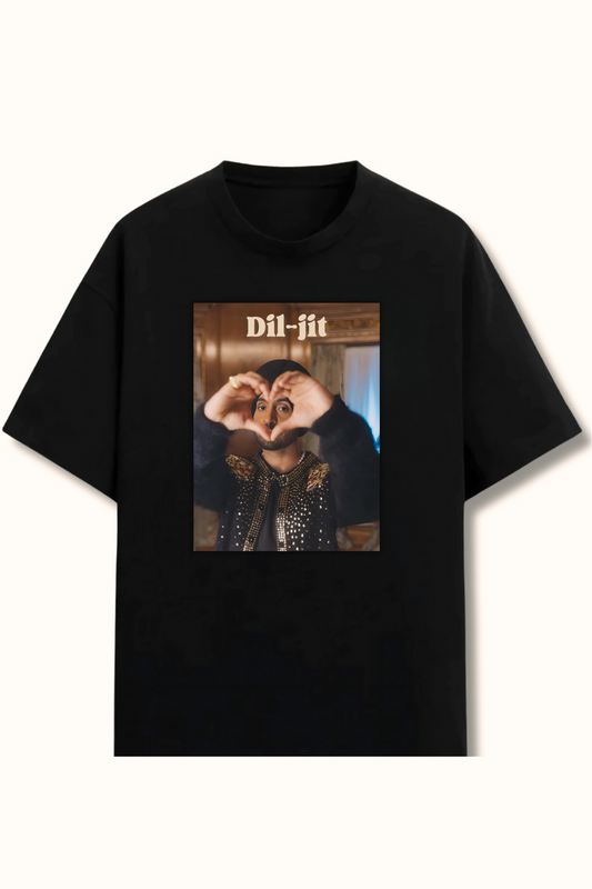 Diljit Dosanjh Heart Oversized T-shirt (Front Side Printed)