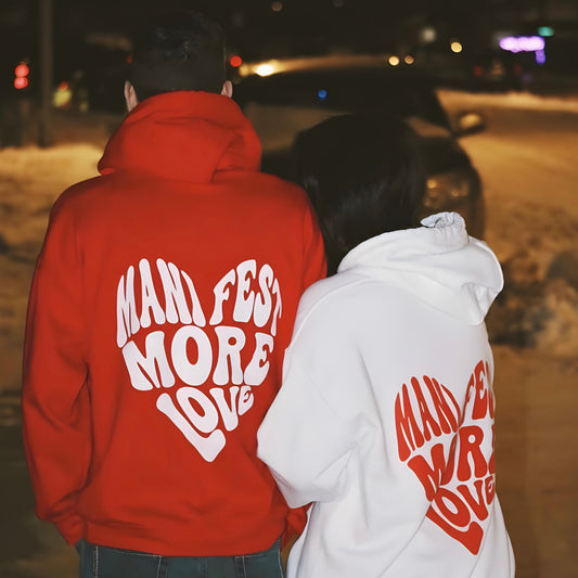 Manifest More Love Couple Hoodies (Back Side Printed Only)