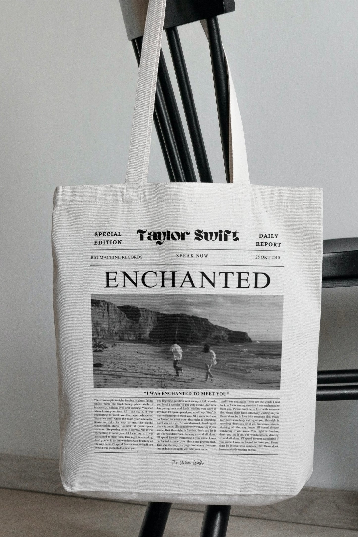 Enchanted White Tote Bag with Zipper