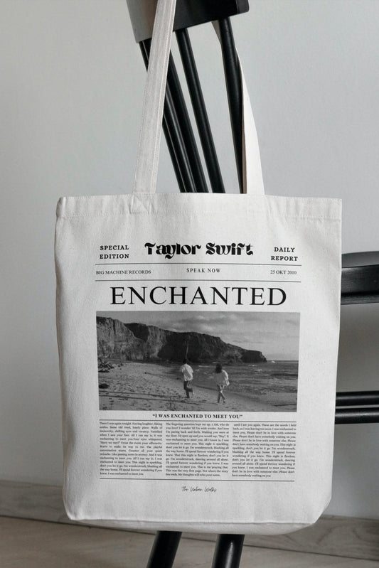 Enchanted White Tote Bag with Zipper