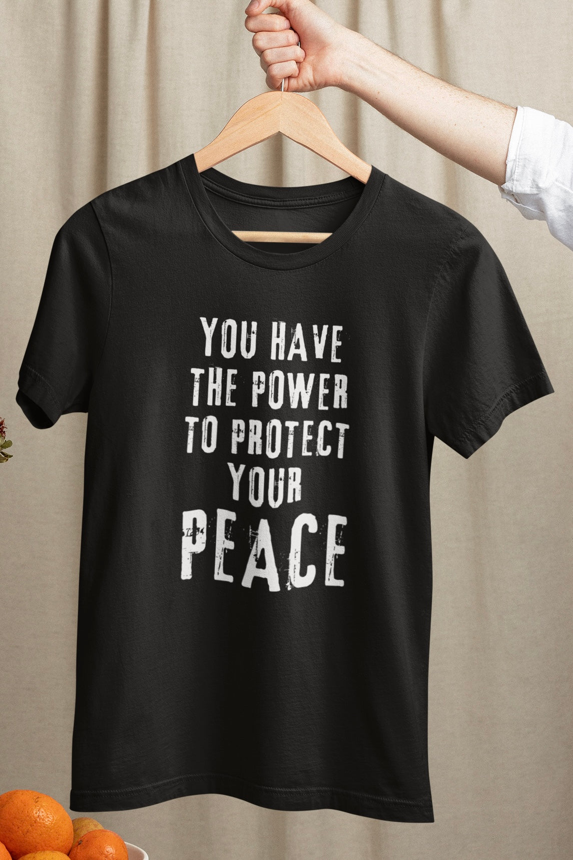 You Have The Power To Protect Your Peace Black Unisex Oversized T-shirt