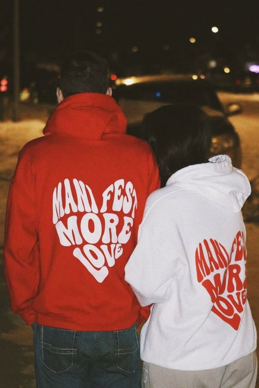 Manifest More Love Couple Hoodies (Back Side Printed Only)