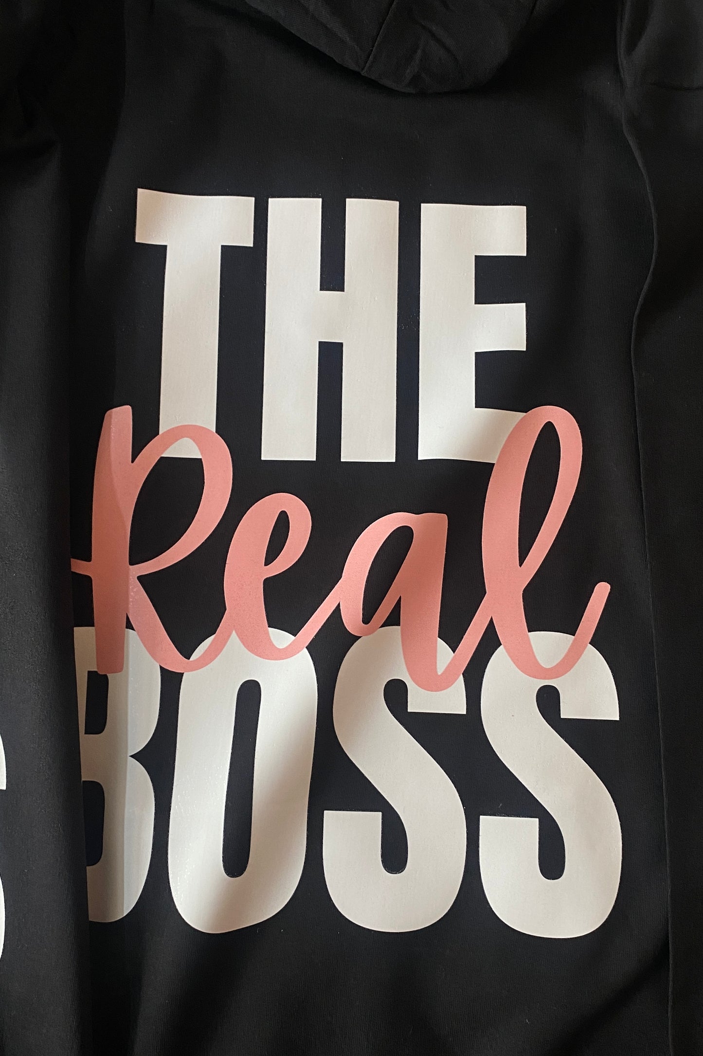 The Boss and The Real Boss Printed Matching Hoodies (back side printed)