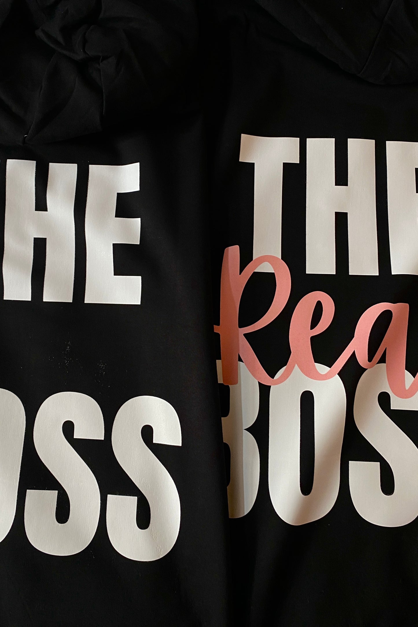 The Boss and The Real Boss Printed Matching Hoodies (back side printed)