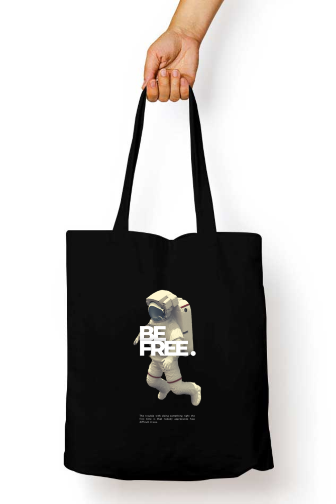 Black/White Tote Bag with Zipper ( Be Free )
